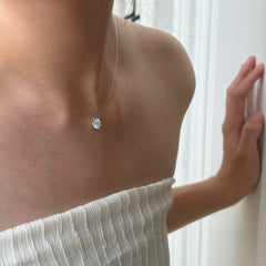 Mermaid’s Tear · Invisible Thread Teardrop Necklace