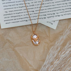 S925 Silver Mother-of-Pearl Butterfly Pendant Necklace