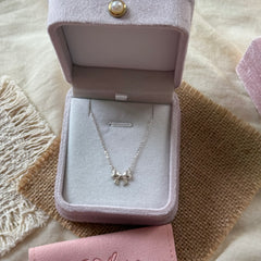 S925 Sterling Silver Vintage Bow Necklace