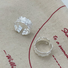S925 Silver Wrinkled Texture Ring