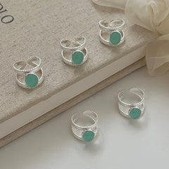 Emerald Echo · Double Layer Green Gem Ring