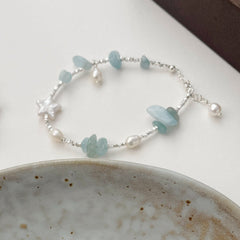 S925 Silver Aquamarine Bracelet