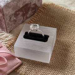 S925 Sterling Silver Firework-Cut White Crystal Ring