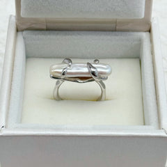 Moon Ripple · Baroque Pearl Silver Ring