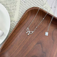 S925 Silver Bow Necklace