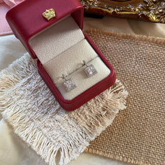 Square Pavé Zircon Stud Earrings