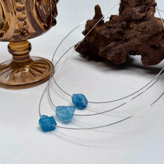 Raw Aquamarine Necklace in S925 Silver