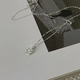 S925 Sterling Silver Sparkling Zircon Necklace