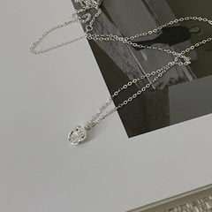 S925 Sterling Silver Sparkling Zircon Necklace