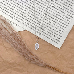 S925 Silver Teardrop Zircon Pendant Necklace