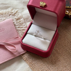 S925 Sterling Silver Firework-Cut White Crystal Ring
