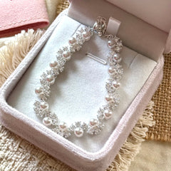 Sparkling Zirconia Pearl Bracelet