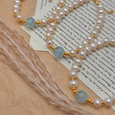 S925 Silver Aquamarine & Freshwater Pearl Bracelet