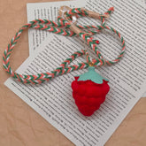 Handcrafted Strawberry Adjustable Long Necklace