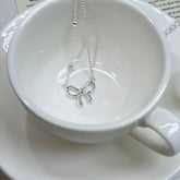 S925 Silver Bow Necklace