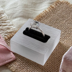 S925 Sterling Silver Firework-Cut White Crystal Ring