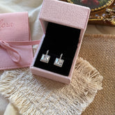 Square Pavé Zircon Stud Earrings
