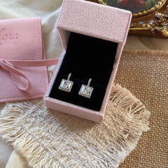 Square Pavé Zircon Stud Earrings