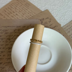 Vintage Double-Layer Chain Open Ring