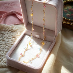 Colorful Crystal Teardrop Pavé Necklace