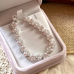 Sparkling Zirconia Pearl Bracelet