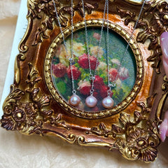 S925 Sterling Silver Light Pink Pearl Pendant Necklace