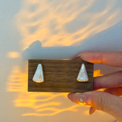 S925 Sterling Silver Christmas Tree Baroque Pearl Stud Earrings