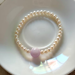 Natural Pearl & Amethyst Bracelet
