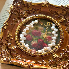 S925 Sterling Silver Freshwater Pearl & Strawberry Quartz Bracelet