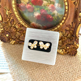 S925 Sterling Silver Gold-Plated Double Butterfly Open Ring