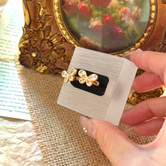 S925 Sterling Silver Gold-Plated Double Butterfly Open Ring