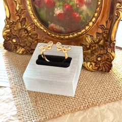 S925 Sterling Silver Gold-Plated Double Butterfly Open Ring