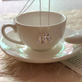 S925 Silver Hollow Handbag Pendant Necklace