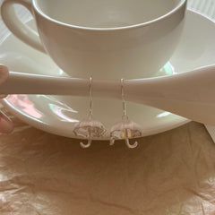 S925 Silver Vintage Gold-Engraved Umbrella Stud Earrings