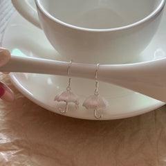 S925 Silver Vintage Gold-Engraved Umbrella Stud Earrings