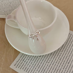 S925 Silver Ribbon Bow Open Ring