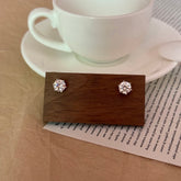 S925 Sterling Silver Minimal Single Zircon Stud Earrings