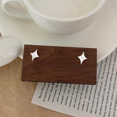S925 Sterling Silver Matte Eight-Point Star Stud Earrings
