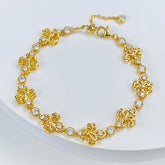 S925 Sterling Silver 18K Gold-Plated Iris Flower Bracelet