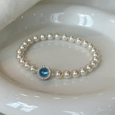Ocean Glow - Aquamarine & Pearl Bracelet