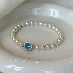 Ocean Glow - Aquamarine & Pearl Bracelet