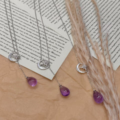 S925 Silver Moonlight Amethyst Pendant Necklace