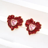 S925 Silver Bowknot Red Agate Faceted Beads Earrings