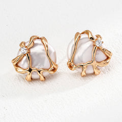 S925 Silver Natural Pearl Earrings
