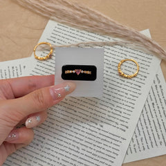 S925 Silver Gold-Plated Tourmaline Heart Zirconia Ring