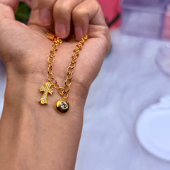 S925 Silver Zircon Cross Bracelet