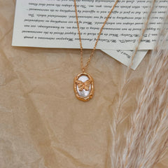 S925 Silver Mother-of-Pearl Butterfly Pendant Necklace