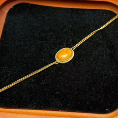 18k Gold Plated Sterling Silver Amber Bracelet