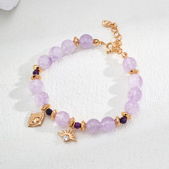 S925 Silver Gold-Plated Lavender Amethyst Zircon Bracelet