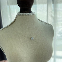 Mermaid’s Tear · Invisible Thread Teardrop Necklace
